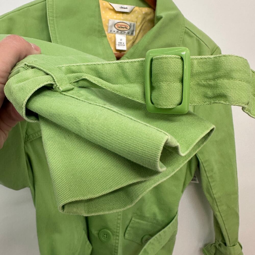 TALBOTS Green Collared Spring Blazer Jacket // 12 Petite - Picture 6 of 9